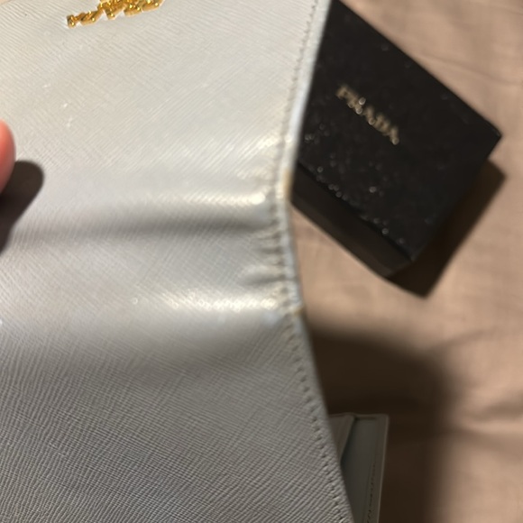 Prada Authentic light blue trifold wallet with box - Picture 7 of 13